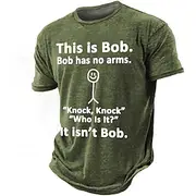 Men's Rude Offensive Graphic Letter T shirt Short Sleeve T shirt 3D Print Crew Neck Shirt Daily Designer Retro Vintage Sports Outdoor Holiday Going out Blue Pu