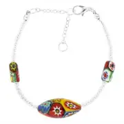 GlassOfVenice Murano Glass Luminoso Millefiori bracelet