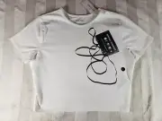 Social Tourist Hollister White Louder Than London Cassette Tape Y2K Crop Top L