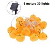 Halloween Decor Pumpkin String Lights, Solar String Light,6m 30 LED Outdoor Decorative Lights for Patio, Garden, Gate, Yard