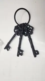 New 3 CAST IRON JAIL Keys House RUSTIC WESTERN, CHURCH, SKELETON