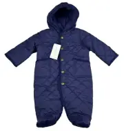 Polo Ralph Lauren Baby Quilted Bunting Bodysuit Snowsuit Navy Hooded Size 3M NWT