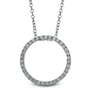 0.25 CT. T.W. Natural Diamond Open Circle Pendant in 14K White Gold