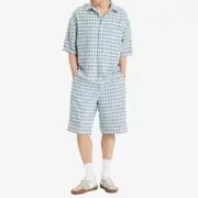 Nahmias Plaid Cropped Short Sleeve Shirt