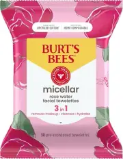 Burt's Bees Micellar Cleansing Towelettes With Rose Water, 30 Count