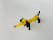 DACHSHUND~Yell~Dog~Collectible Hand Blown Art Glass Figurine~Handmade Tiny Anima