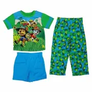 Paw Pup Jungle Boys Pajama Set Shorts Shirt and Pants 3 Piece, Size 4T