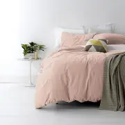 Park Avenue Vintage Washed Cotton Blush Quilt Cover Set