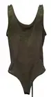GYMSHARK NIKKI B SEASON 2 PLUNGE BODYSUIT - DARK OLIVE MARL - SIZE XS - NWT