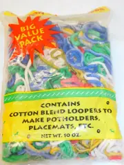 NOS Cotton Blend Loops Loopers 10 oz Bag for Loom Weaving Potholders