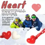 Heart Snowball Maker Winter Plastic Snowball Maker Clip Kids Outdoor Mold Toys
