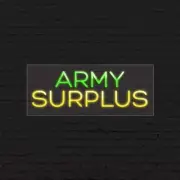 Army Surplus Neon Sign for Retail Displays | LED Flex Neon | 30"W x 12"H x 1"D