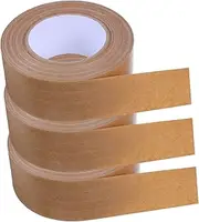 ULTECHNOVO 3pcs Brown Gummed Kraft Paper Tape Water Activated Heavy Duty Tape for Secure Carton Sealing Writable Surface for Easy Labeling Tamper Resistant Packaging