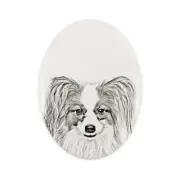 Papillon tombstone with a picture of a dog Art-Dog