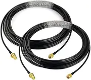 Bingfu WiFi Antenna Extension Cable 2-Pack RP-SMA Male to RP-SMA Female Bulkhead Mount RG174 Cable 20 feet for WiFi Router Security IP Camera Wireless Network Card Adapter