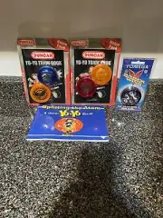 Duncan Vintage Yo-Yo’s & YOMEGA Saber Wing Sealed+Trick Book & Yo-yo Brief Case