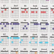Guitar Chord Poster 56 Colour Coded Coated Paper Educational Reference Guide GB