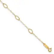 Avariah 14k Yellow Gold Oval Shapes Plus 1in ext Anklet - 10"