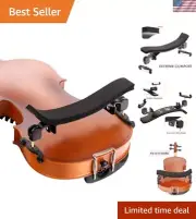 Lightweight Adjustable Violin Shoulder Rest with Non-Skid Rubber Feet - 4/4 Size
