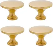 Gold Knobs for Dresser 4 Pack Shoe Cabinet Wardrobe Cabinet Brass Handle Furniture Drawer Handle 35 * 16 * 25Mm (Flat)