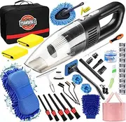 51Pcs Car Cleaning Kit,Handheld Vacuum with 8000Pa Suction, Car Interior Detailing Kit with Detailing Brush set, Car Detailing Kit, Cleaning Gel, Car Cleaning Supplies, Car Accessories for Men