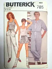 Jumpsuit Shorts Pants Tank Top 8 10 12 Butterick 4931 Sewing Pattern Sweatsuit