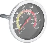 Smoker Temperature Gauge Stainless Steel Grill Thermometer Dial, Charcoal Gas Grill Heat Indicator for BBQ Cooking, Celsius and Fahrenheit Display