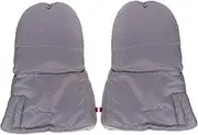 [LIFKOME] 1 Pair Fleece Winter Gloves for Prams Windproof Outdoor Gloves Thick Warm Hand Protectors for Cold Weather Gifting Grey