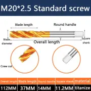 1PCS M20*2.5 Standard screwTitanium plated tap stainless steelwit hcobalt helix