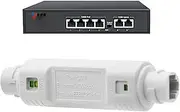 PoE Extender, Waterproof Outdoor Ethernet Repeater, 48V 10/100Mbps Signal Booster, Network Accessories, Plug And Play PoE Booster, Good Compatibility, Practical And Functional For IP Cameras