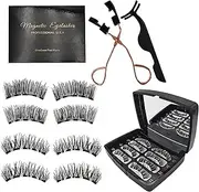 Welhammsae Magnetic Eyelashes, 8Pcs False Eyelashes Kit, Reusable Soft Fluffy Lashes, Natural Look Reusable Magnetic Eyelashes with Applicator