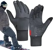 [Generic] Windproof Cycling Gloves | Water-Resistant Cycling Gloves - Windproof Cuffs Design Waterproof Cold Weather Sports Gloves