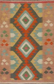 Traditional Handmade Kilim Reversible Wool Foyer Rug Flat weave Carpet 3x4
