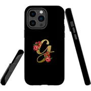 For iPhone 14 Pro Max Case Tough Protective Cover, Embellished Letter G