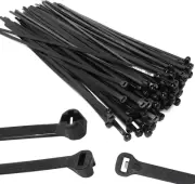 100Pcs Push Mount Zip Ties, 10" Cable Zip Tie with Stainless Steel Metal Tooth L