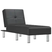 vidaXL Chaise Longue Recliner Lounge Chaise Sofa Adjustable Black Faux Leather