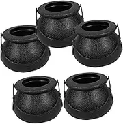 Generic 5pcs Halloween Mini Cauldron Candy Buckets Portable Candy Holders for Trick Treat Adorable Witch Style for Parties and Festivals