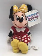 New With Tags The Disney Store - Minnie Mouse - 9" Mini Bean Bag Plush
