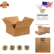 Flat Shipping Corrugated Boxes 12"L x 12"W x 5"H - Perfect for Storage & Moving