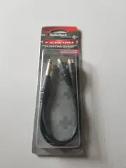 RADIOSHACK 9" SHIELDED Y-CABLE 1/4" MONO MALE TO 1/4" DUAL RCA FEMALE