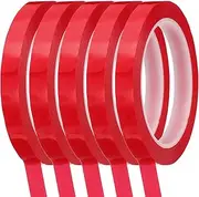 uxcell Whiteboard Tape 12mm Self Adhesive Graphic Chart Line Tape 66 Meters Grid Marking Stickers for Pinstripe Dry Erase Board Scrapbooking DIY Art Crafts, Red, Pack of 5