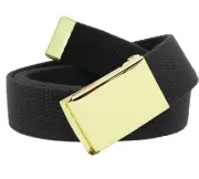 Build A Belt Kid's Gold Flip Top 1.25" Wide Buckle with Canvas Web Belt