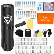 Tattoo Machine Kit Wireless Tattoo Pen Cartridge Needles Rotary Tattoo Gun Kit