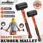 2-Piece Rubber Mallet Hammer 16oz and 8oz Fiberglass Handle Woodworking Camping