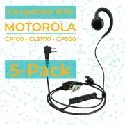 5-Pack Swivel Earpiece for Motorola Two-Way Radio CP100 CP200D CLS1110 CLS1410
