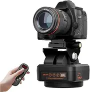 Motorized Pan Tilt Head, 360° Rotation Panoramic Head with Remote Control, Motorized Head Desktop Stabilizer for Smartphones DSLR Cameras, Load Capacity Up to 2.2kg