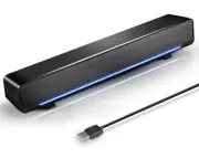 USB Powered Sound Bar Speakers for Computer Desktop Laptop PC, Black (USB)