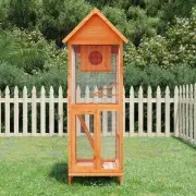 vidaXL Bird House Brown, Green Solid pine wood, plywood, wire mesh Large