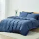 素色60支天絲100%萊賽爾兩用被床包枕套四件組 / 紳士藍 (5X6.2尺)