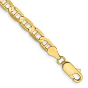 Solid 14K Yellow Gold 8 inch 4.5mm Concave Anchor with Lobster Clasp Bracelet